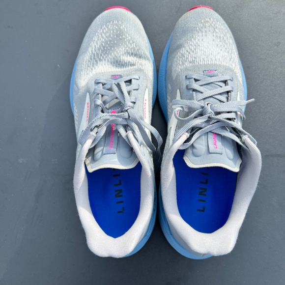 Brooks Women’s Launch GTS 9 Grey Blue Pink Supportive Running Shoe - Picture 6 of 14